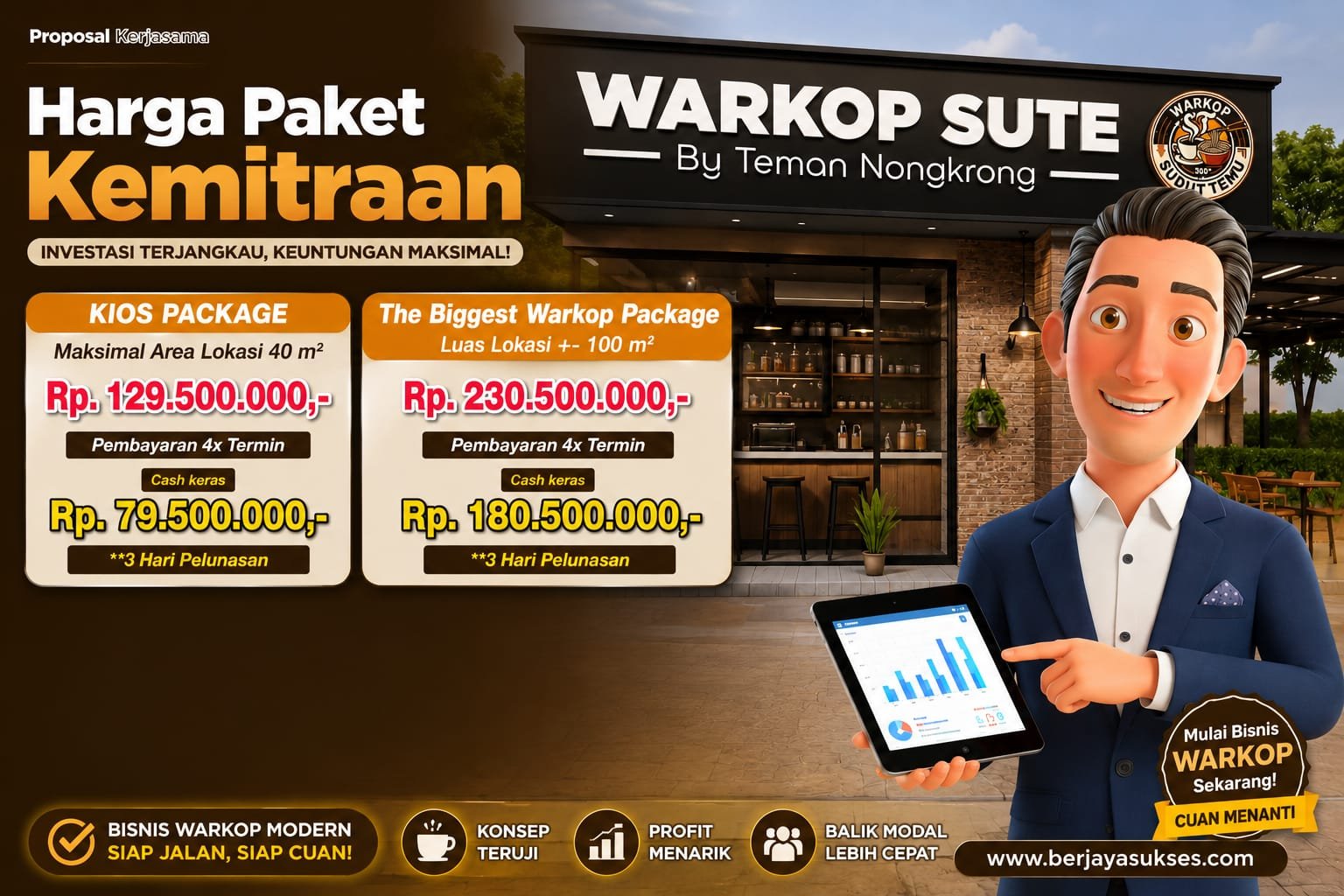 Paket kemitraan franchise Warkop Sute Sudut Temu by Teman Nongkrong